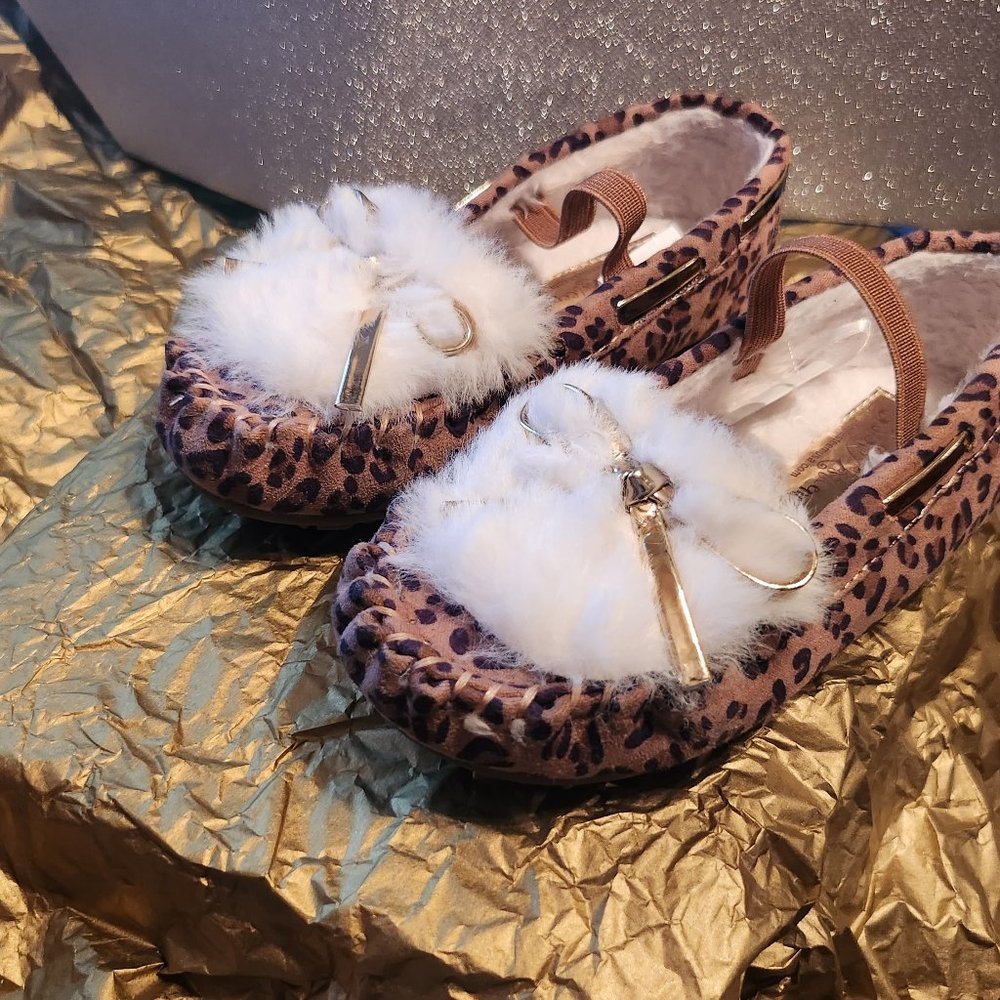 Cheetah Print Faux fur Toddler Shoes
